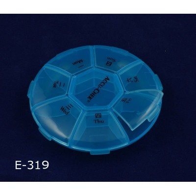 Wholesale Clear Cute Round Plastic Weekly Round 7 Days Pill Box