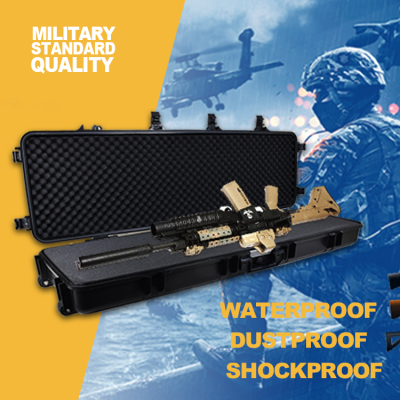 Wholesale gun case military waterproof plastic hard gun case with custom foam