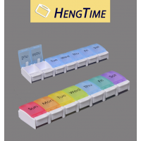 HengTime 2018 Wholesale Push Button Large Weekly Medicine Pill Box