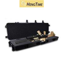 Wholesale 1127x406x155 mm waterproof black heavy duty plastic gun storage box with wheel